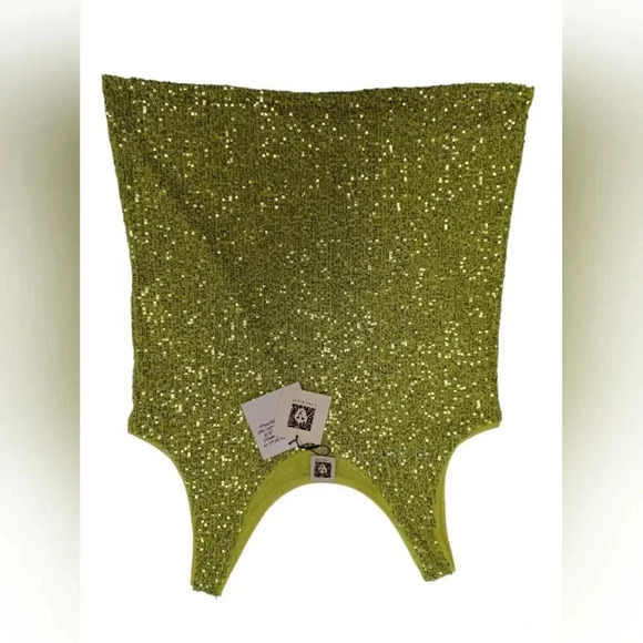 Anne Klein NWT Sleeveless Sequined Bright Green  Tank Size Medium - Picture 5 of 9